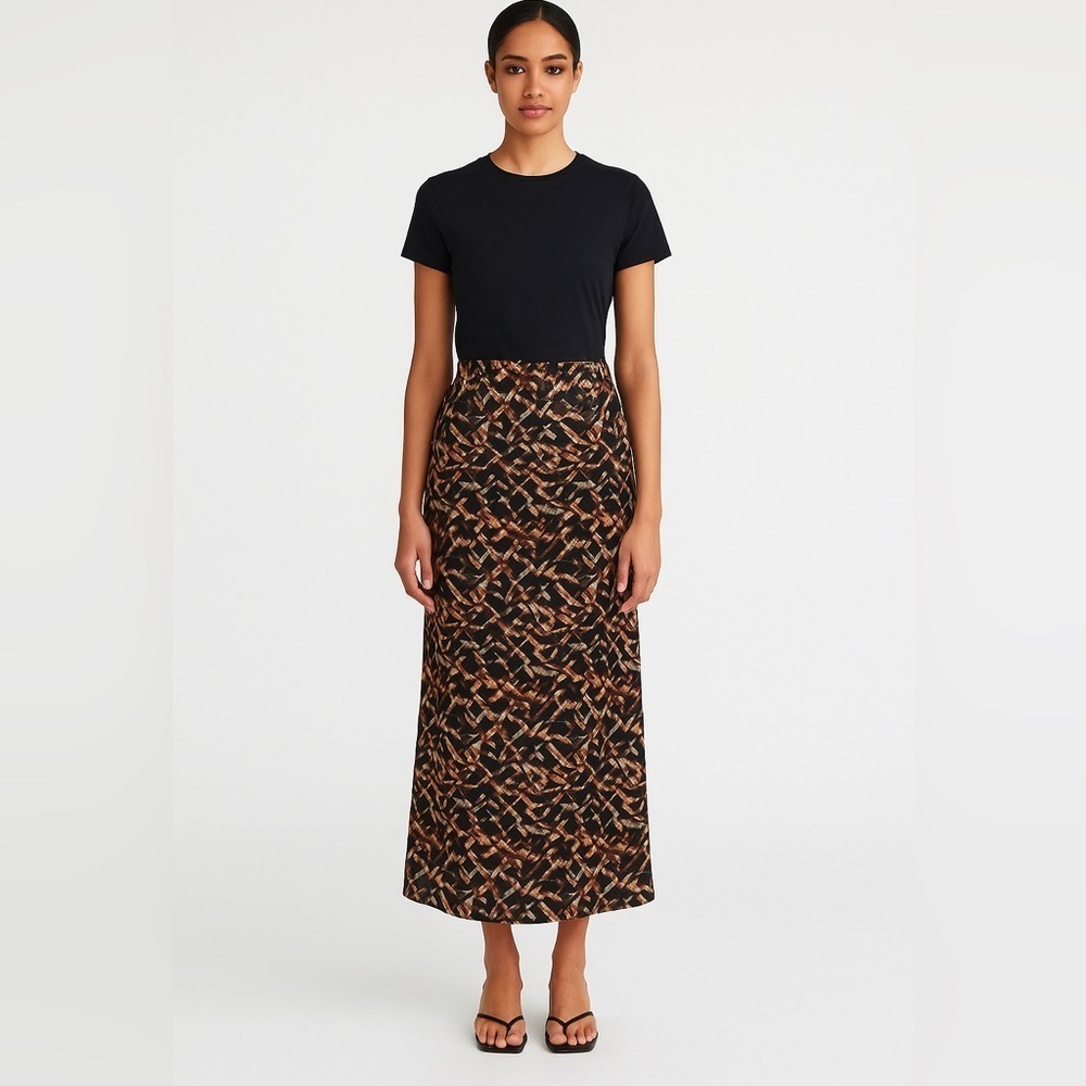 Jason Wu Maxi Skirt Animal Print Faux Pencil Wrap Skirt Women's Size Small